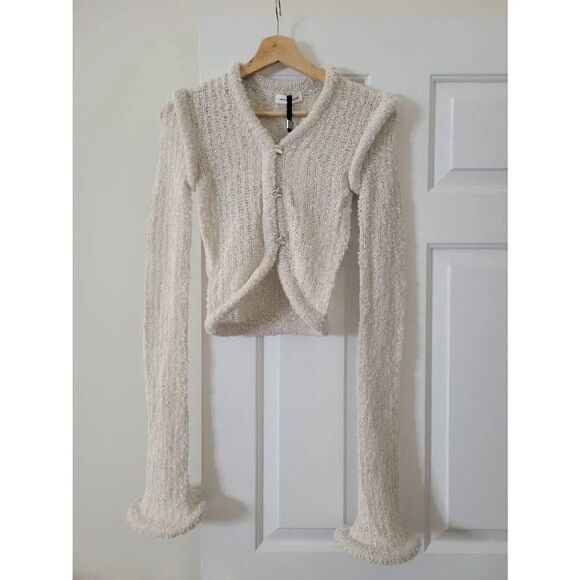 Manière De Voir Flared Sleeve Textured Knit Cardigan S Nwt - Picture 5 of 12